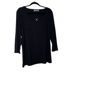 𝅺karen SCOTT black long sleeve blouse.